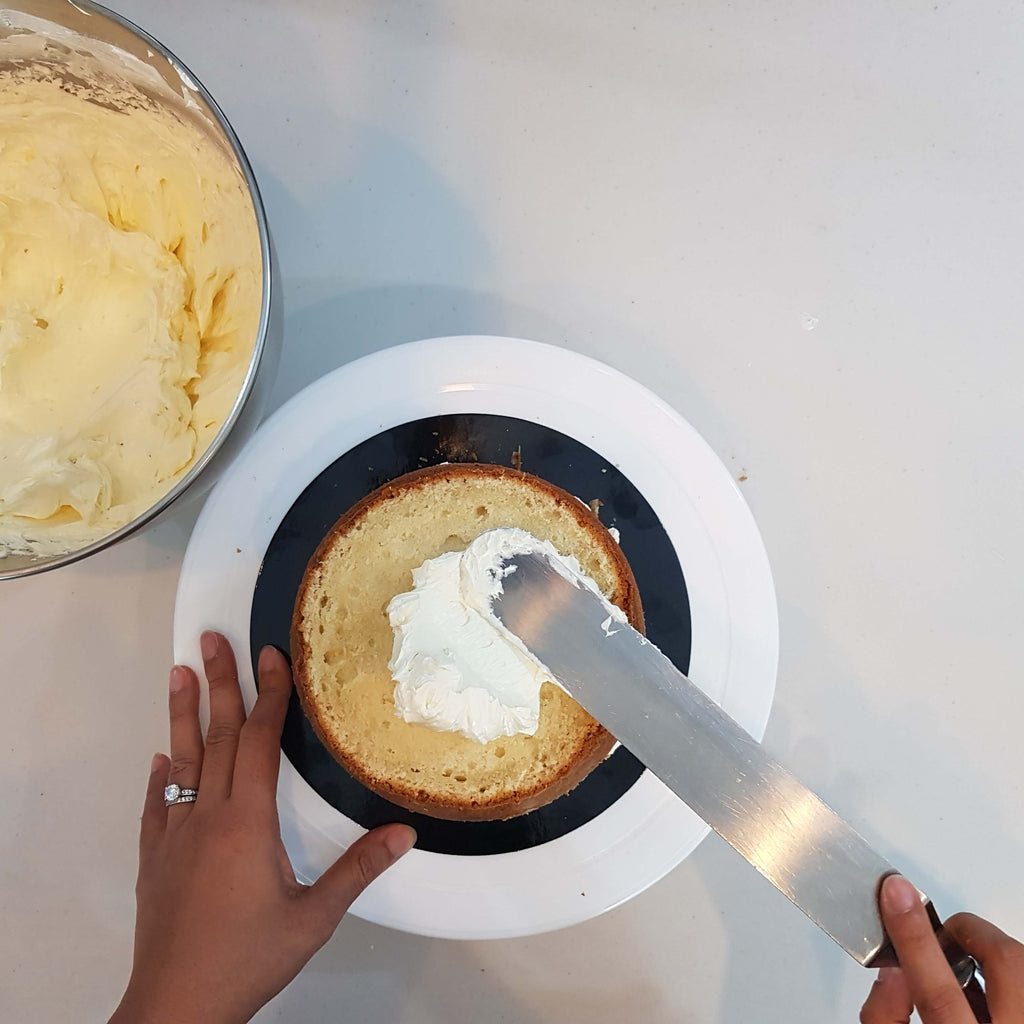 Mermaid Cake Recipe: buttercream sponge layers