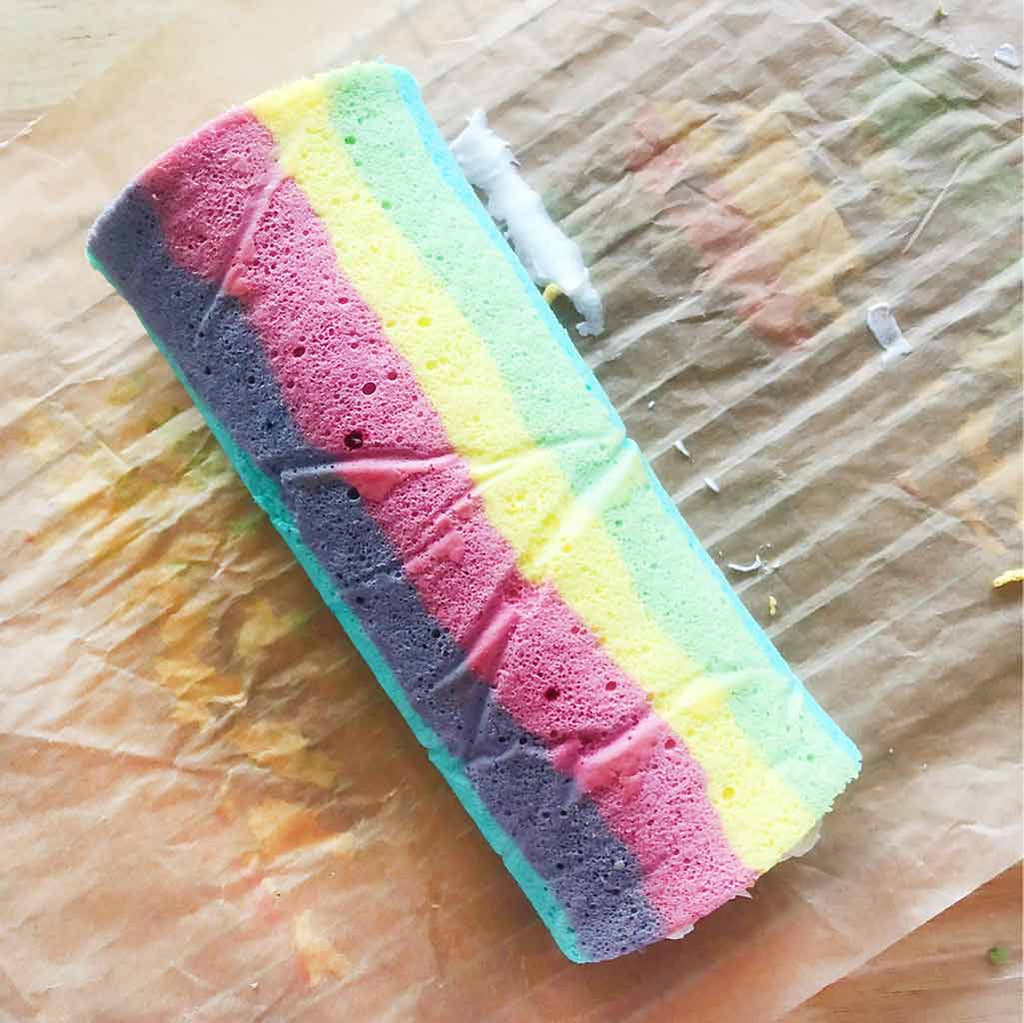 Rainbow Cake Roll Recipe - roll sponge