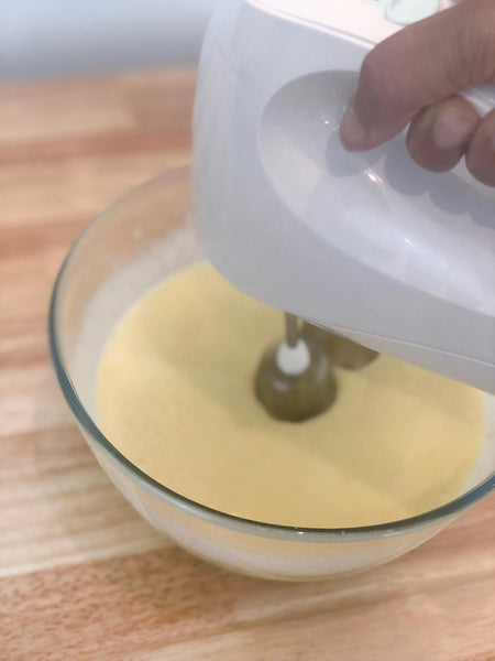Whipping Cream Cheese ganache with hand held mixer