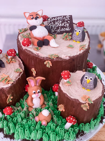 Woodland Bespoke Birthday Cake With buttercream