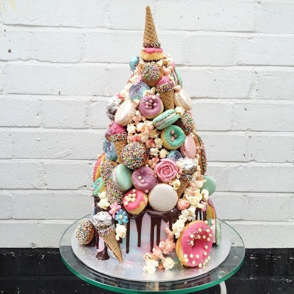 Unicorn croquembouche cake