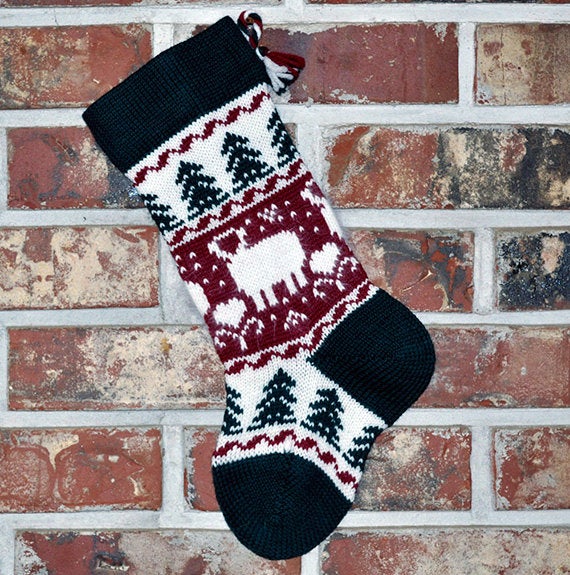 Small Knit Wool Christmas Stocking - Angora Lambs – Fly Designs