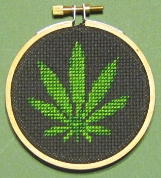 Pot Leaf Threezle - Cross Stitch Pattern Chart – Crass Cross