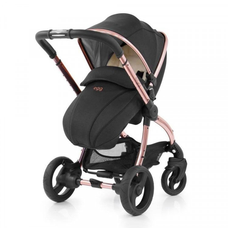 egg pram black and rose gold