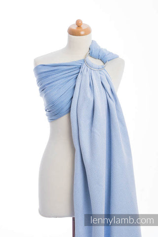 Little Herringbone Blue- Pleated Shoulder Lenny Lamb Ring Sling