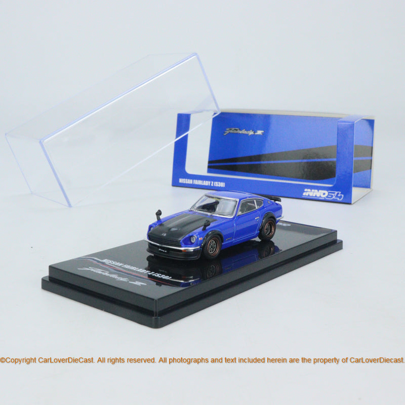 INNO 1/64 NISSAN FAIRLADY Z (S30) Blue with carbon Hood (IN64-240Z 