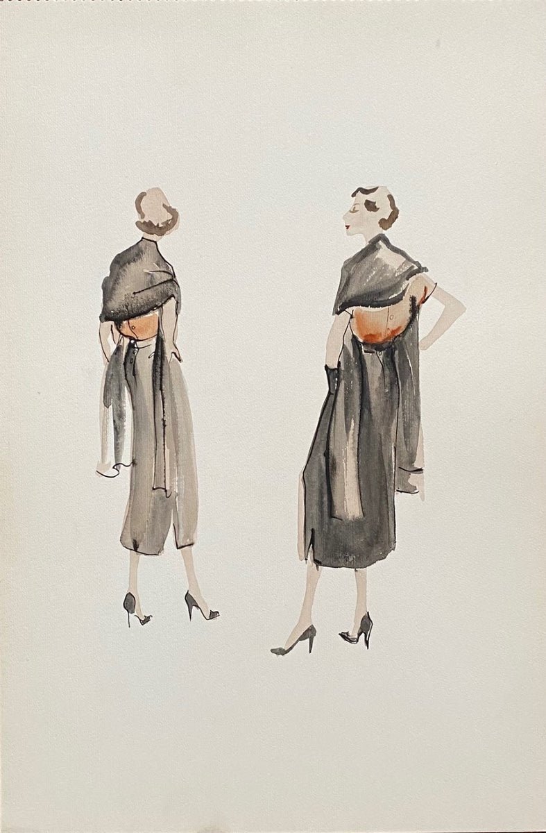 vintage fashion drawing