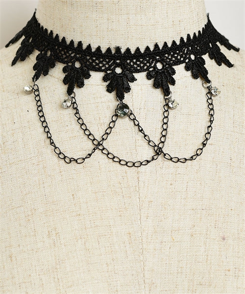 black lace choker necklace