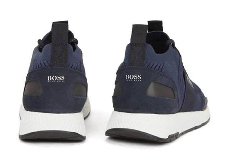 boss titanium runn trainers navy