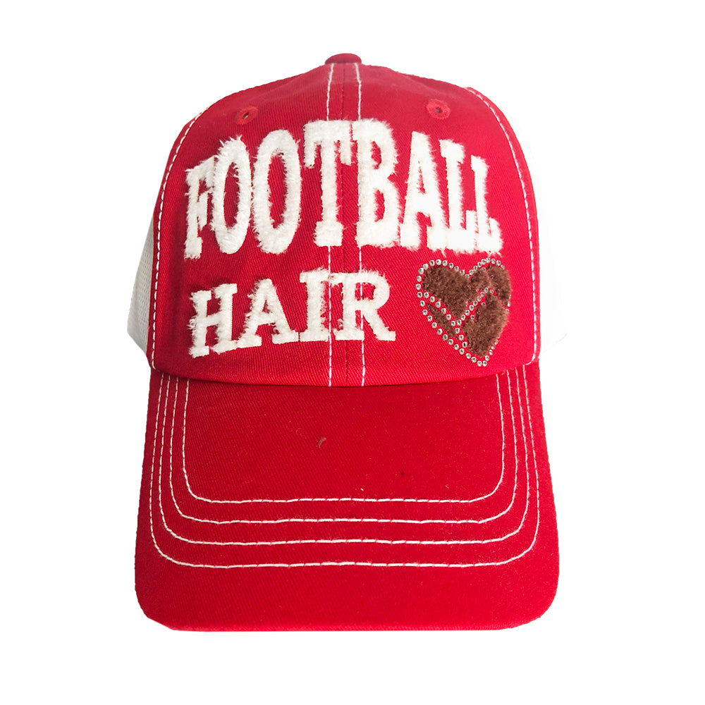 football hair cap