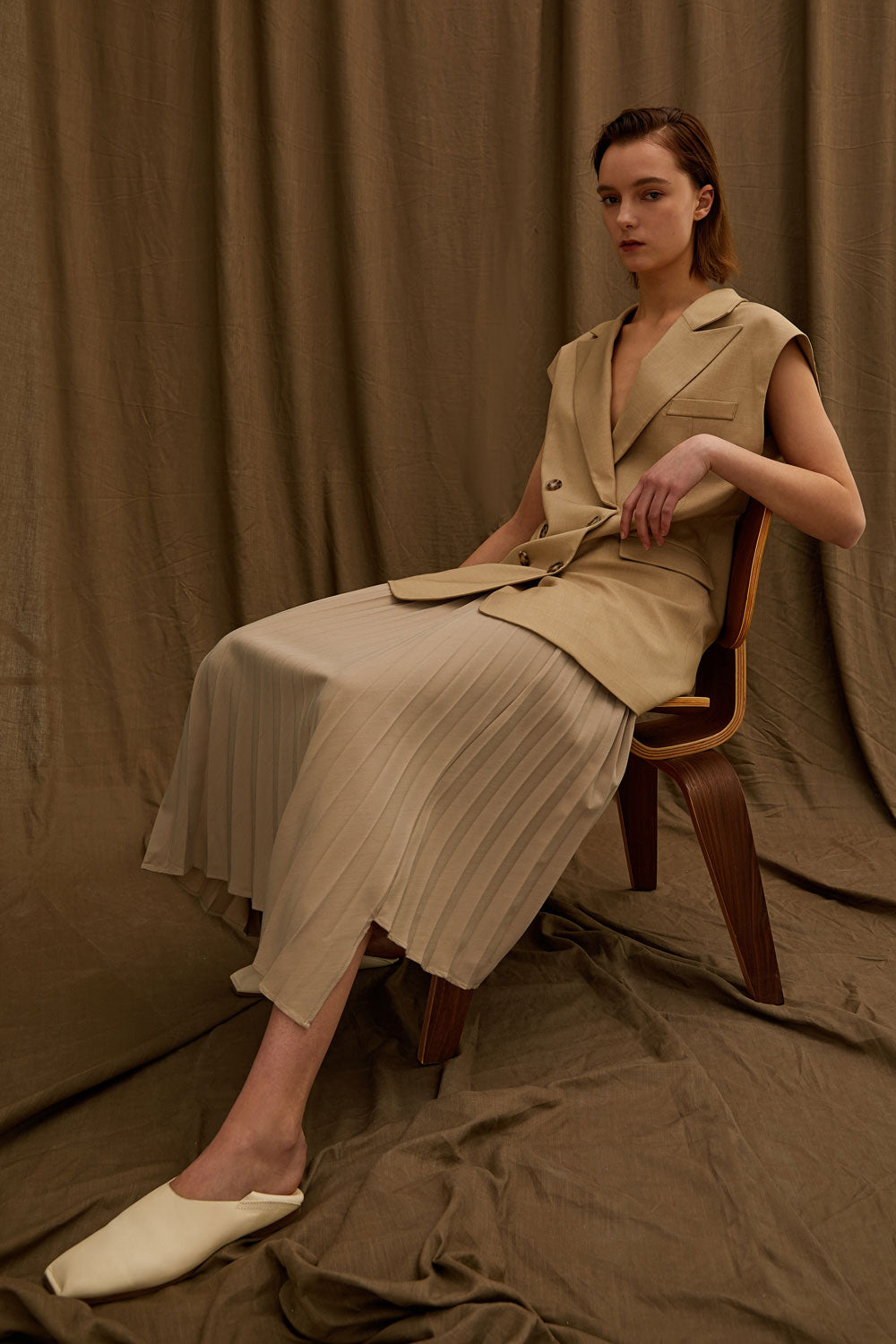 High-Rise Pleated Skirt