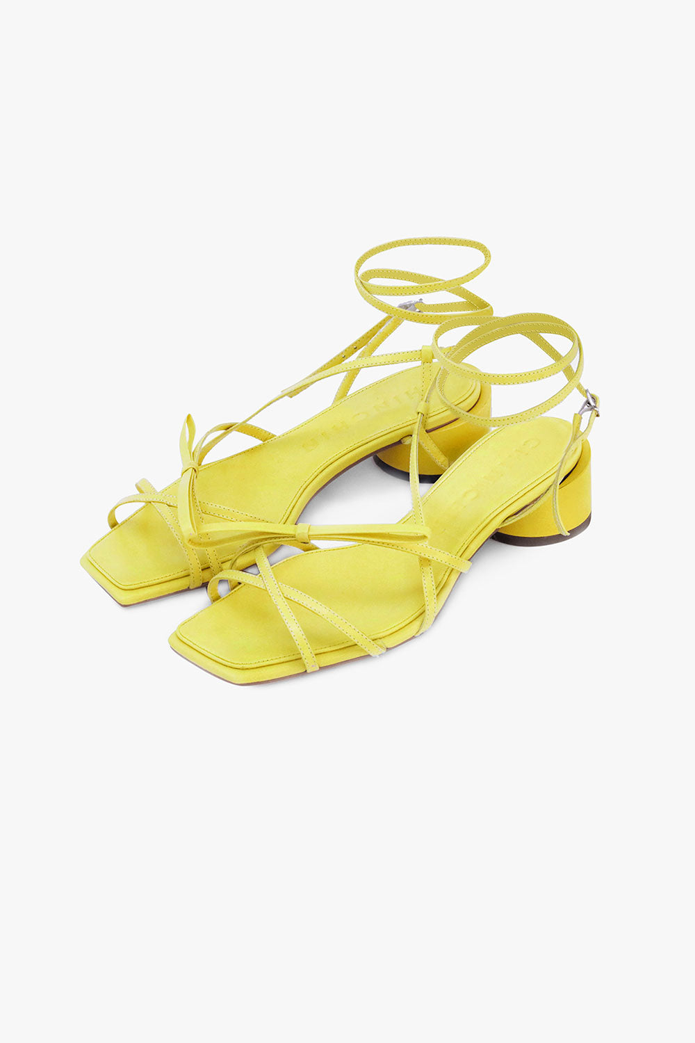 Round Heel Leather Sandals