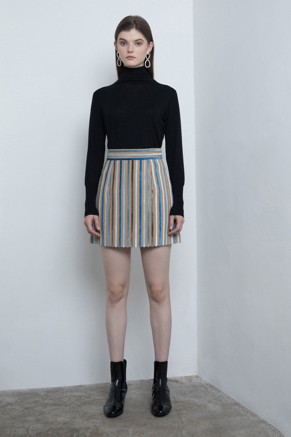 Striped Velvet Skirt