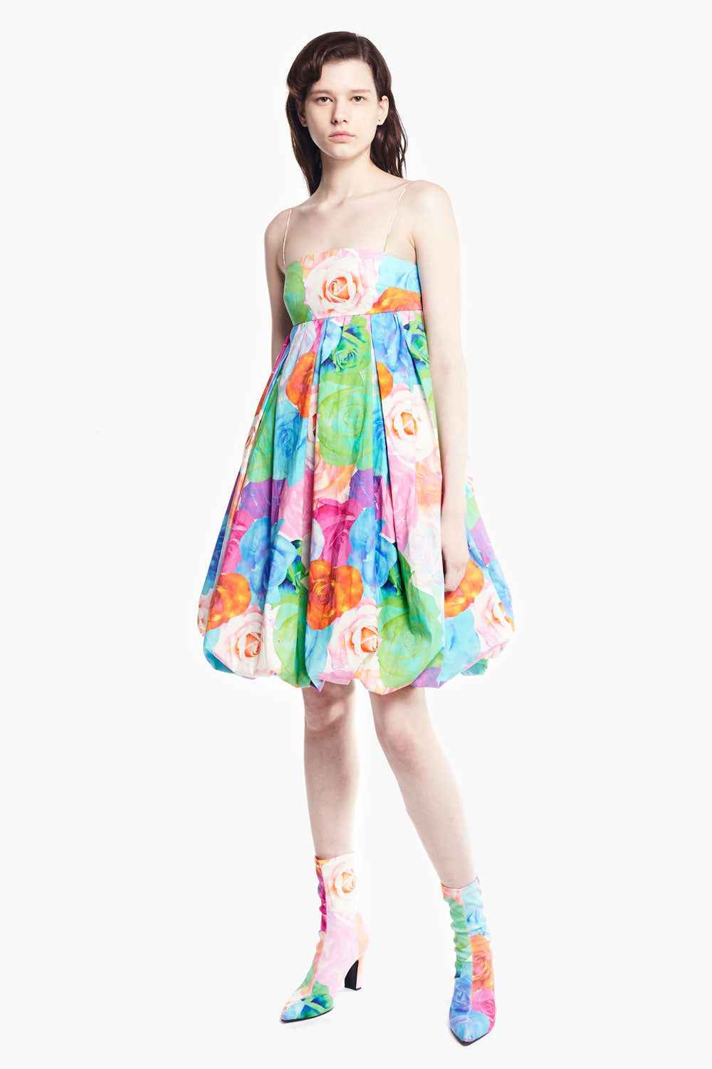 Rose Print Sling Dress
