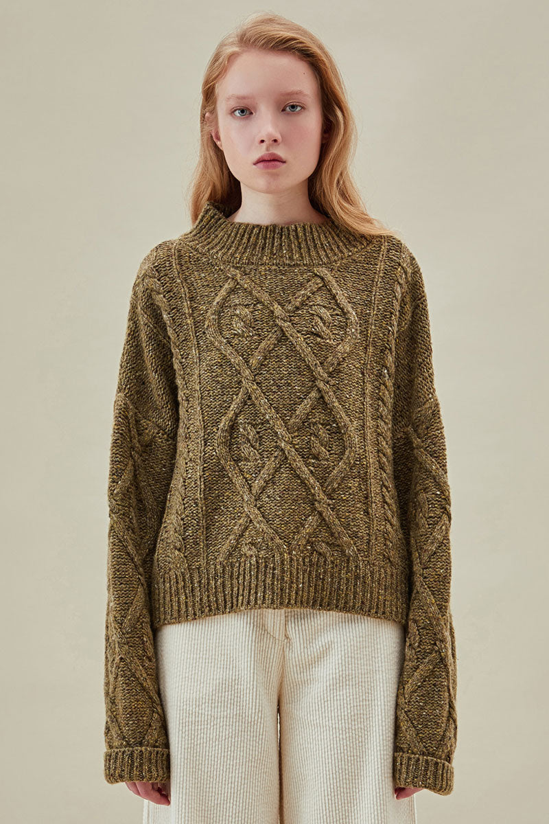 Cable Knit Crop Sweater