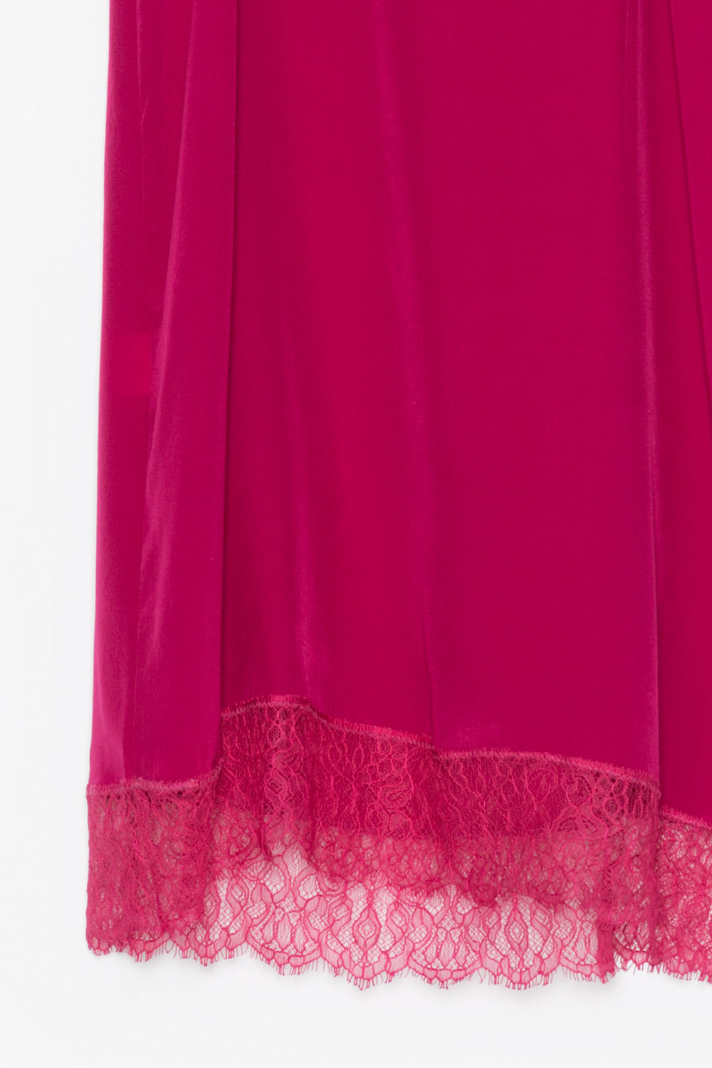 Silk Lace Trimmed Mini Dress