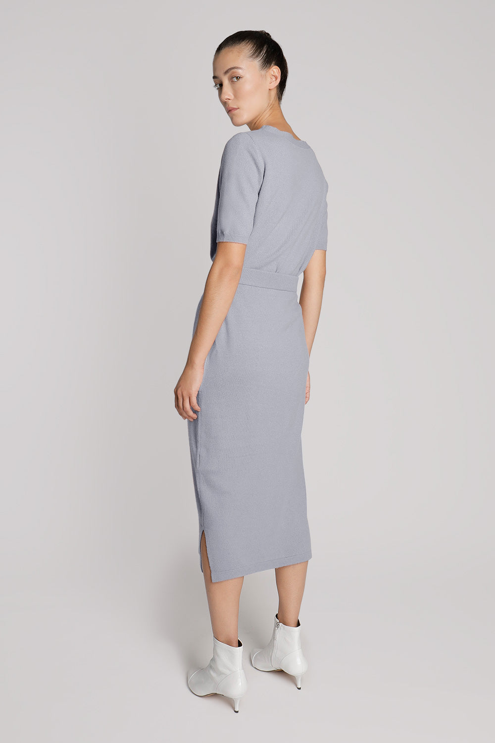 High Waist Cashmere Midi Skirt