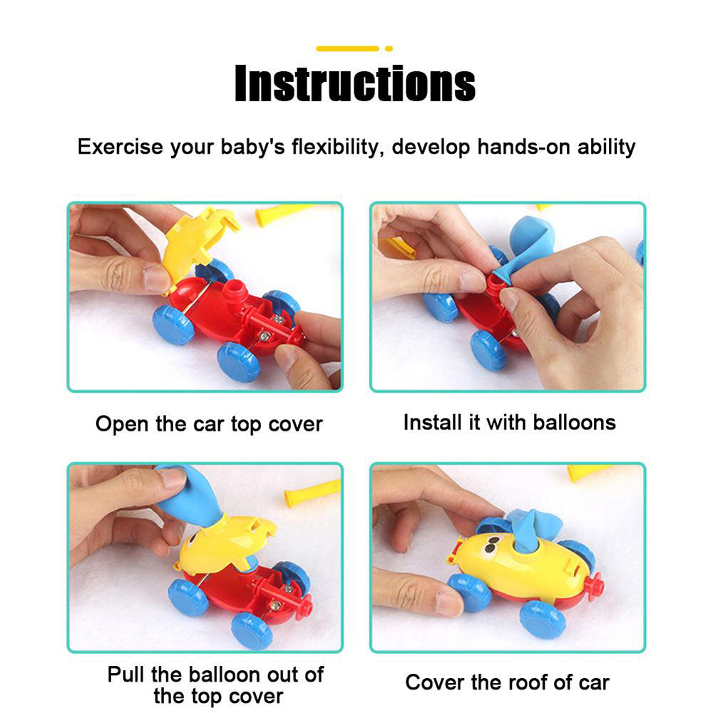 Balloon Launcher Powered Car Toy Set Mini Clicks