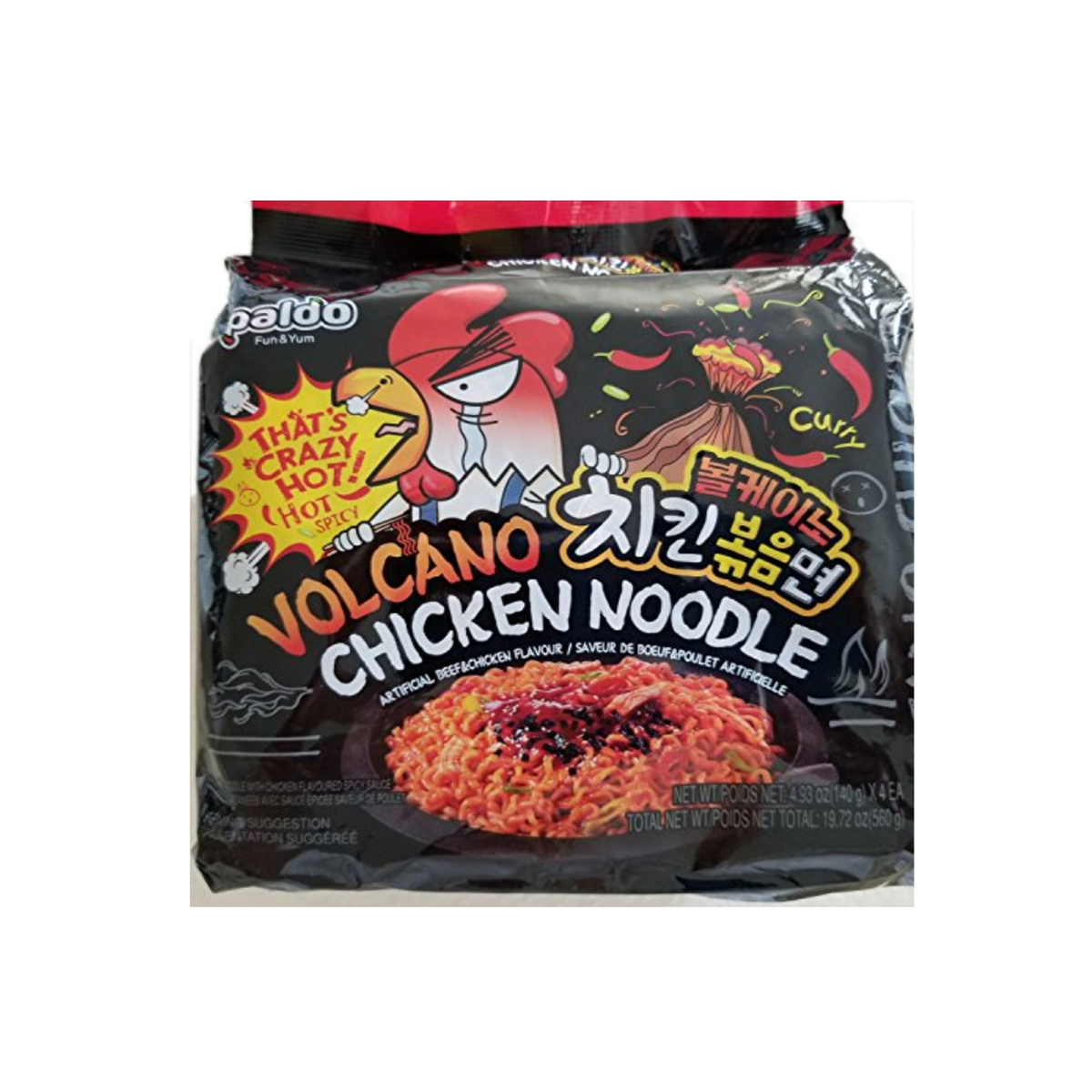 Paldo Volcano Chicken Noodles 4x140g 八道火山辣鸡面 – Cmart Oriental Foods