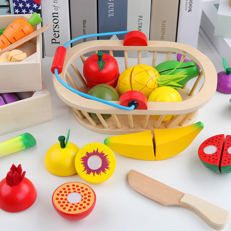 wooden play fruit