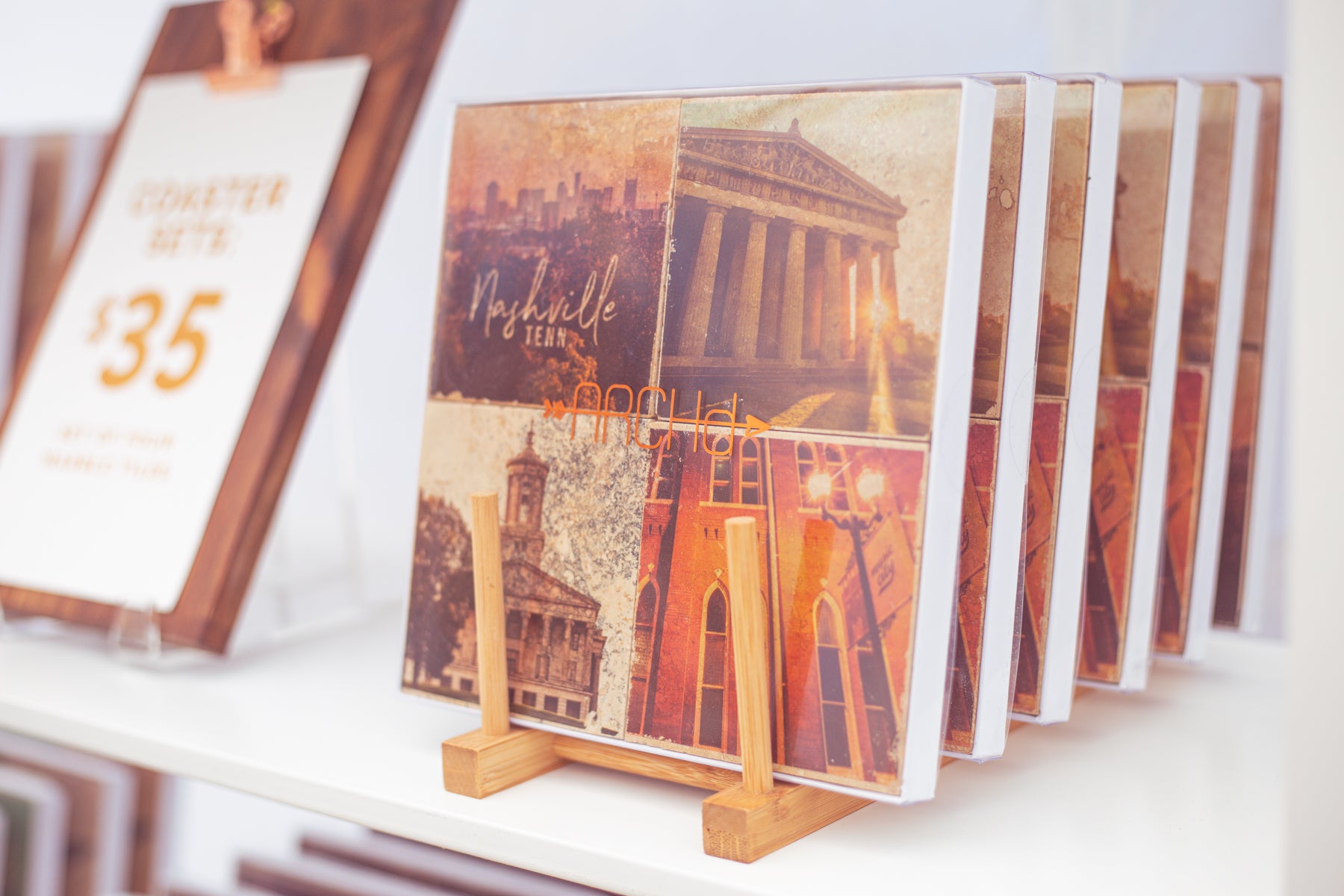 Nashville TN photography marble coasters by ARCHd at Tomato Arts Festival 2019
