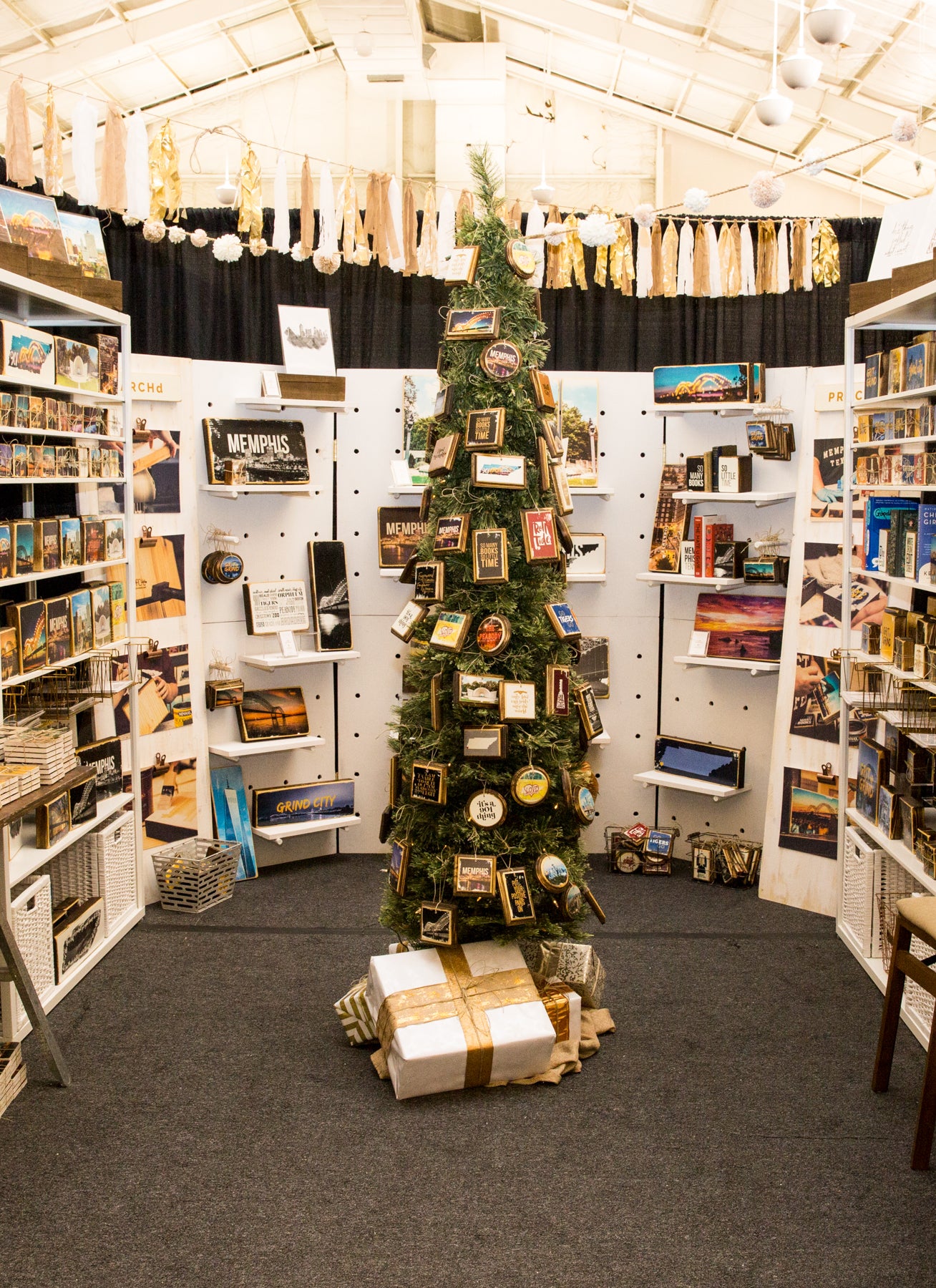 Vendor booth display ideas slim christmas tree ornament display