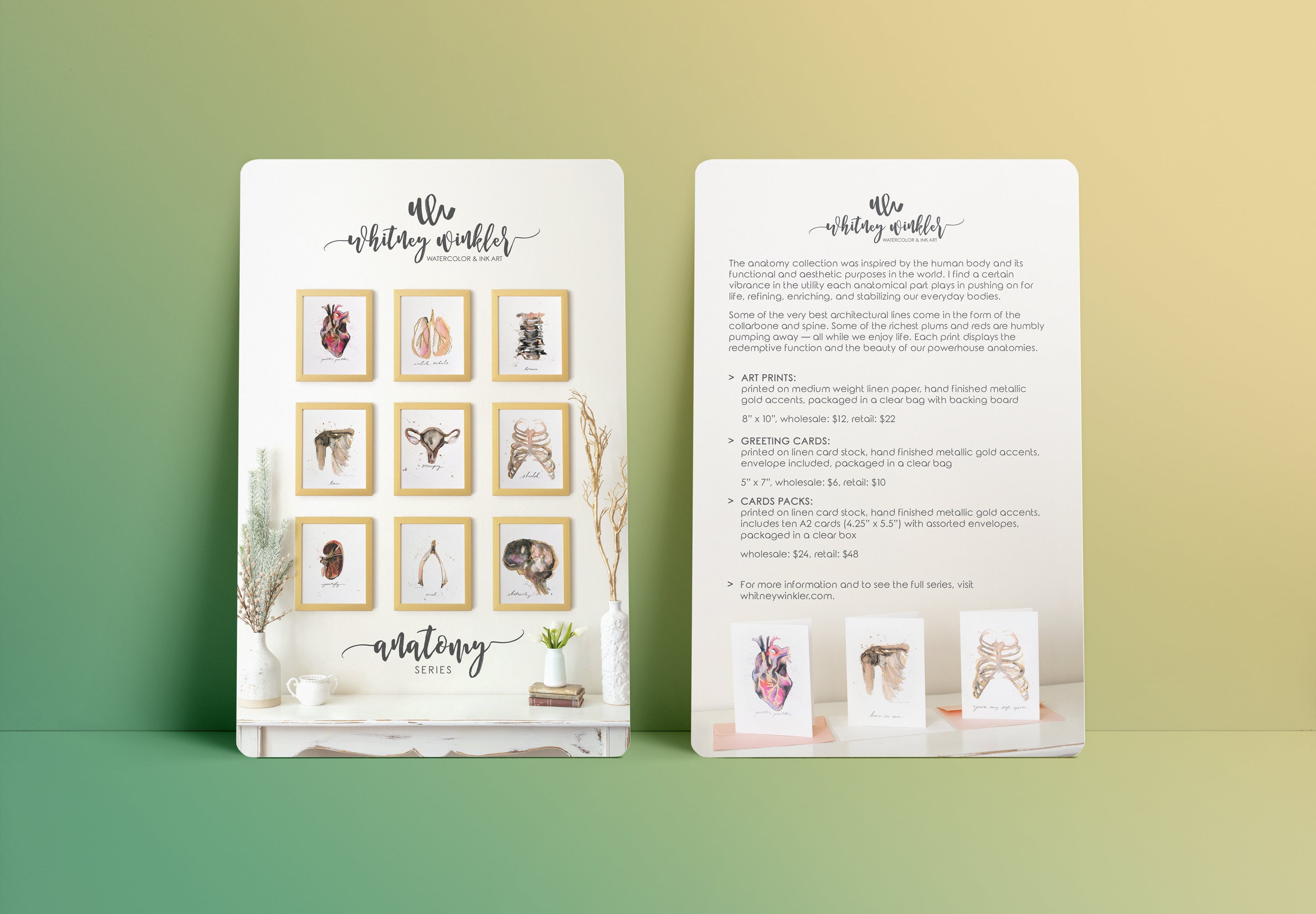 anatomy wholesale collection postcard design Whitney Winkler 