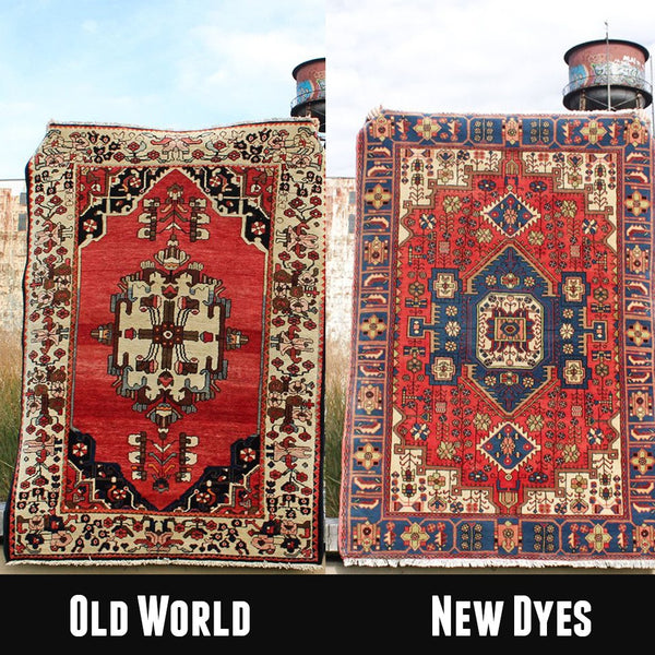 Old World vs new dye kazak rugs