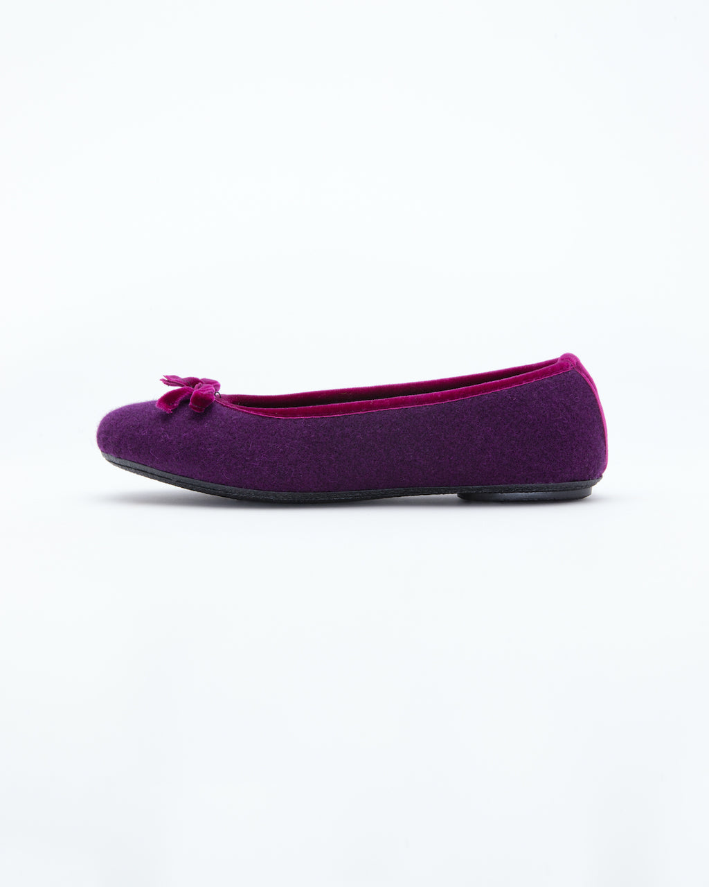 violet and red ballet flats