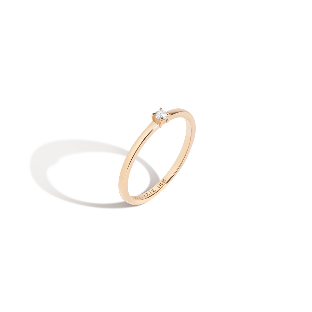 Medium Diamond Solitaire Ring 14K gold