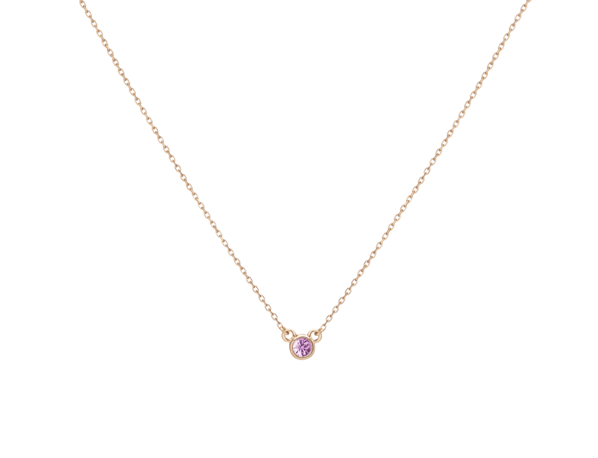 Birthstone Necklace with Pink Sapphire