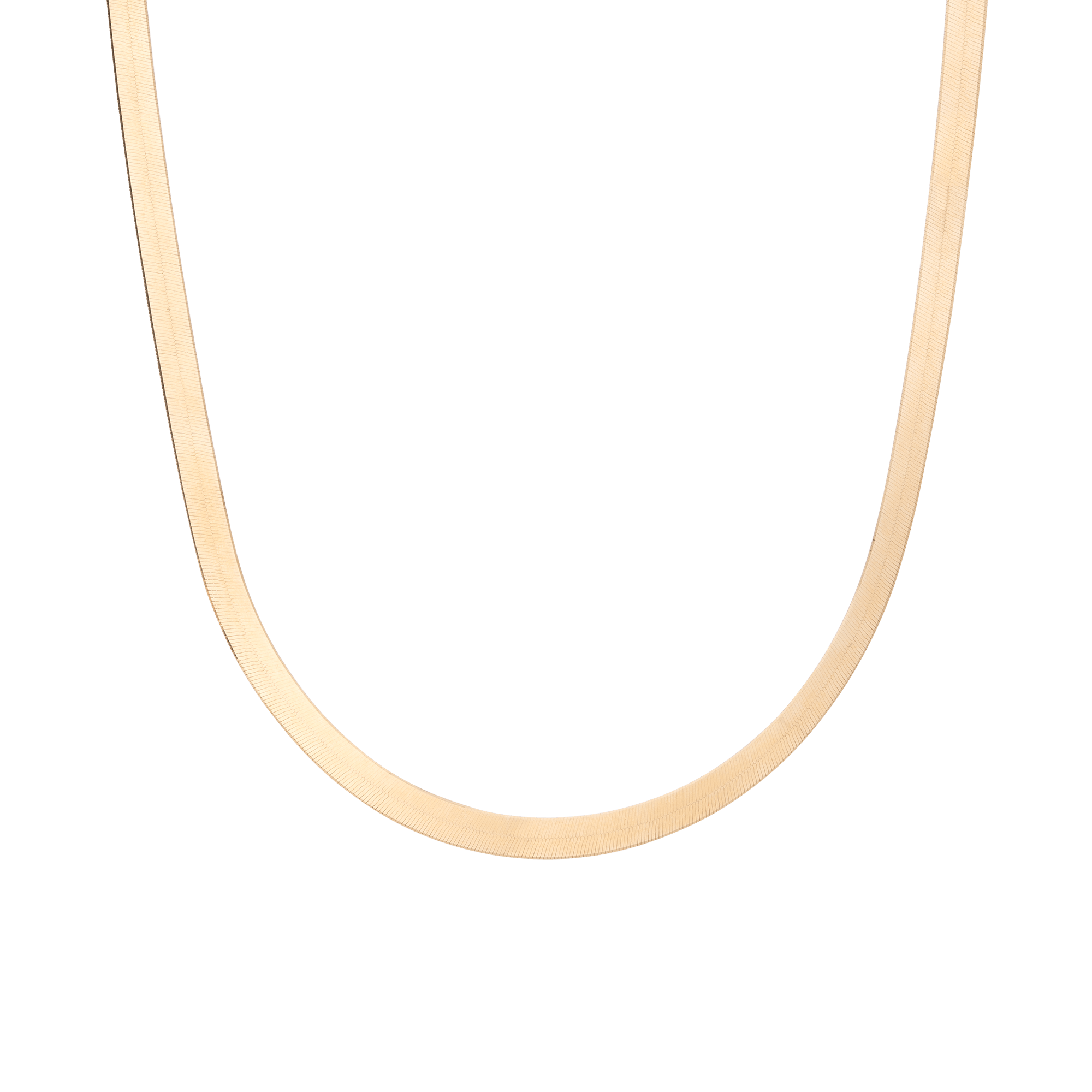 Gold Herringbone Chain Necklace 4576