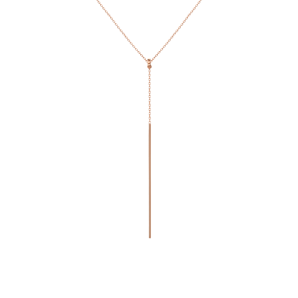 14kt gold lariat necklace