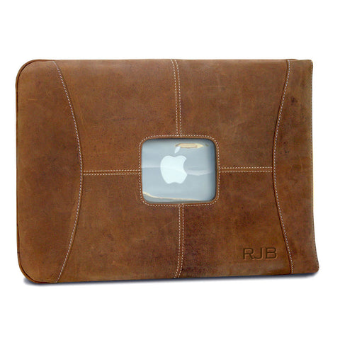 Custom leather mac case sleeve for 15" MacBook Pro