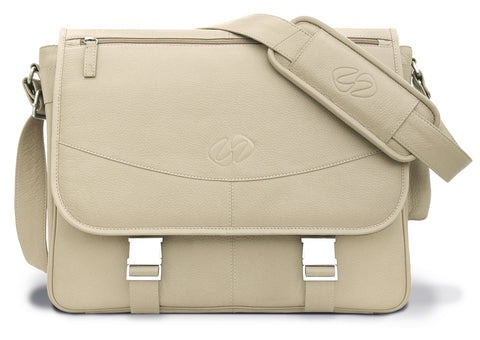 The rare MacCase Premium Leather Messenger Bag in Cream