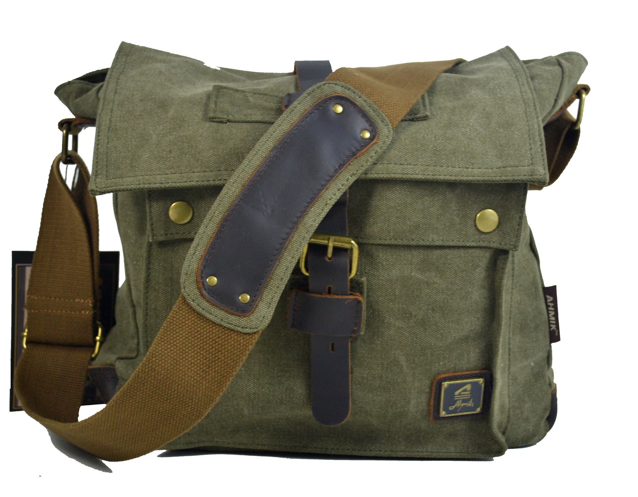 Vintage Canvas Military Shoulder Bag Messenger Bag Army Green – PennyLuna