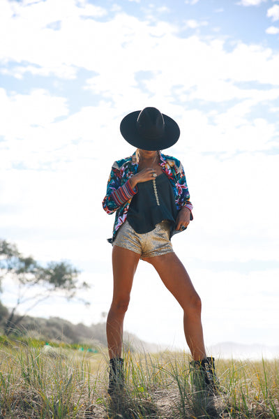 Electric garden jacket by Kultcha collective Byron bay