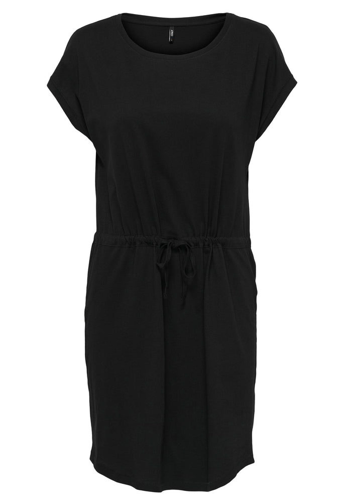 ONLY Basic Jersey T-shirt Mini Summer Dress in Black - concretebartops