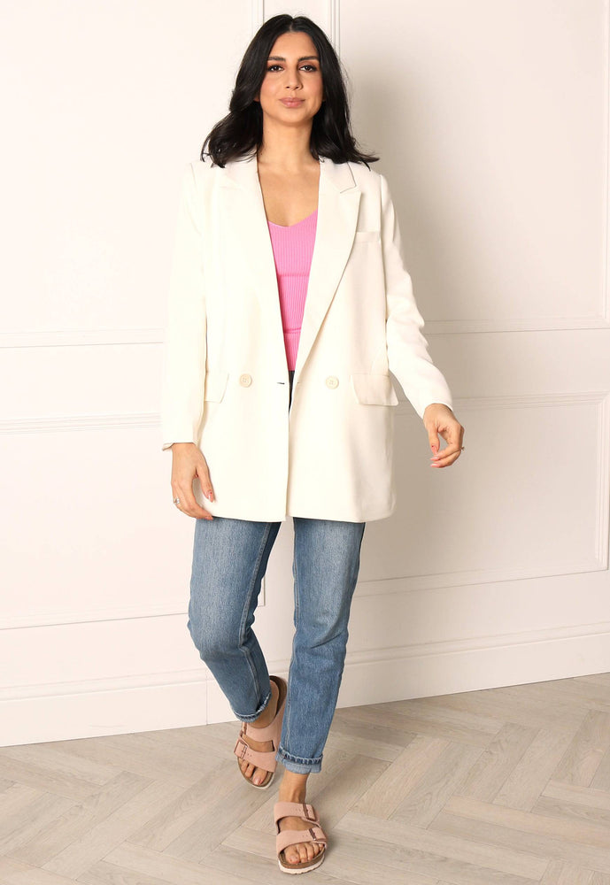 ONLY Casia Oversized Double Breasted Blazer in Cream - vietnamzoom