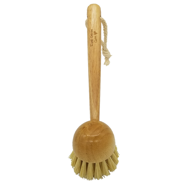 Ever Green Cloth Bamboo Scrub Long Brush Home And Kitchen Natural Brush