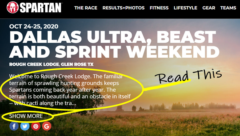 Example of Spartan Race Location Information