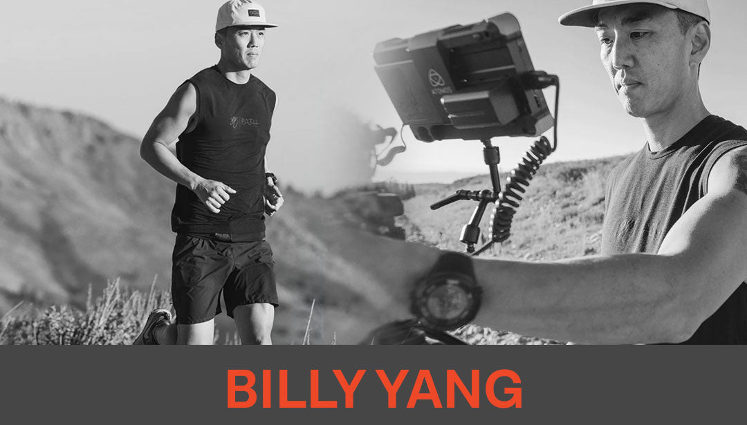 Photo collage of runner, filmographer, and influencer Billy Yang