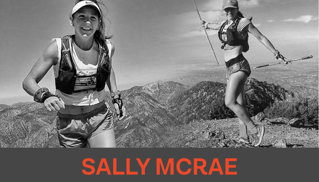 Photo collage of trail runner and influencer Sally McRae
