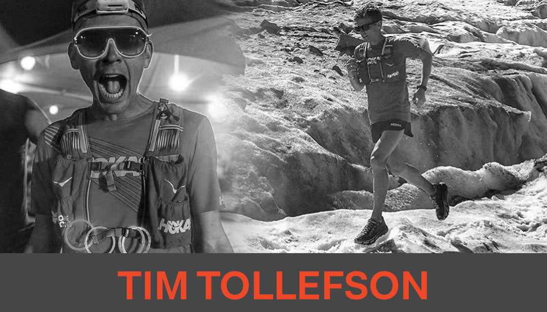 Photo collage of trail runner and influencer Tim Tollefson