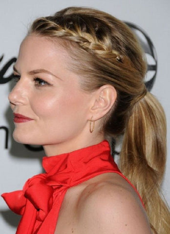 woman with dirty blonde hair in Crowned French Braid