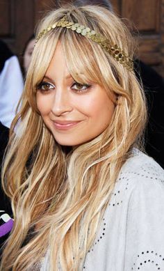Nicole Ritchie with blonde boho styled hair