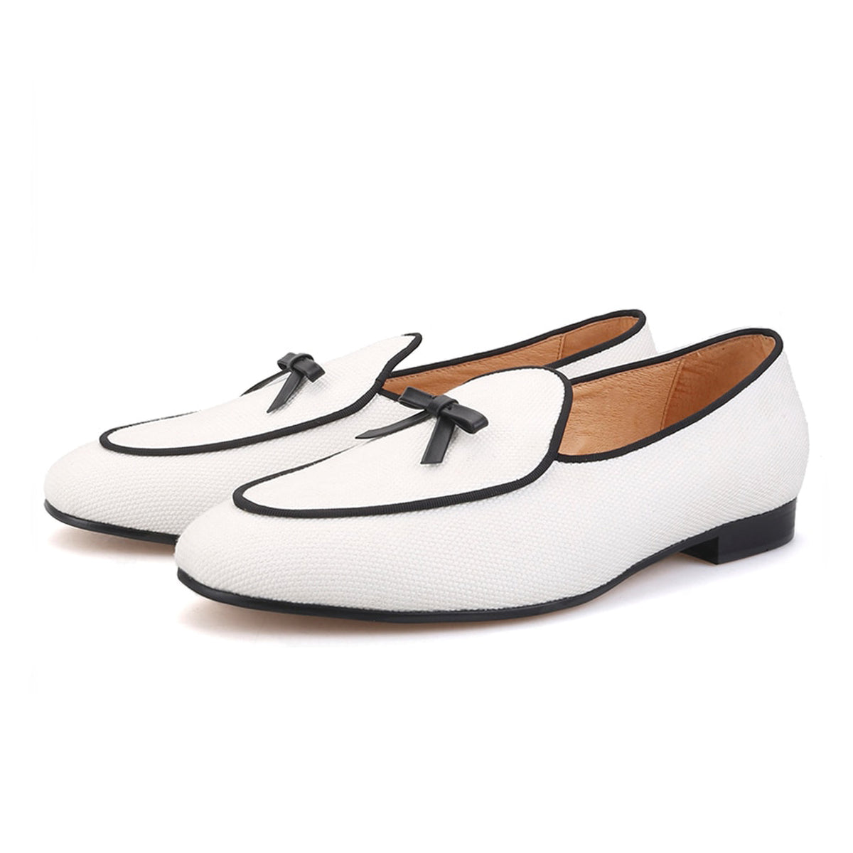 white canvas loafers