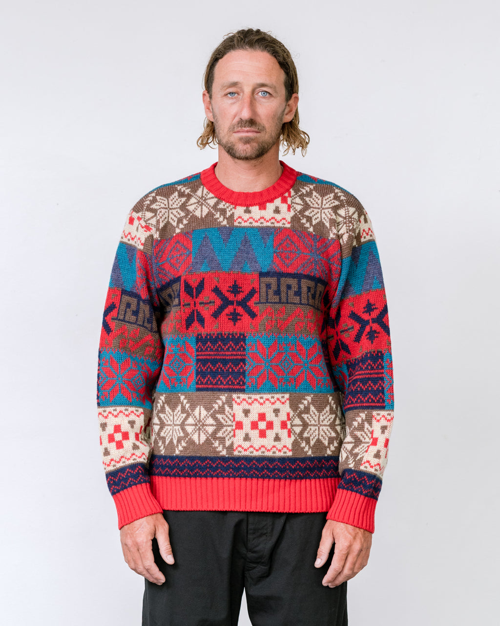 Multi Pattern JQ Crew Neck