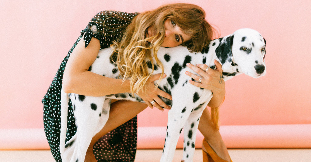 Lady with a dalmatian