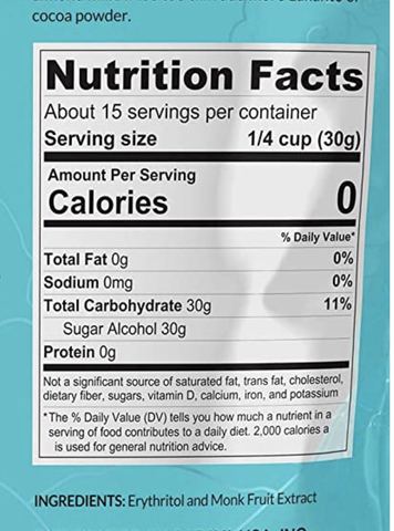 label for sugar free item